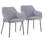 LumiSource Daniella Arm Chair with Grey Cushion in Black (Set of 2), , large