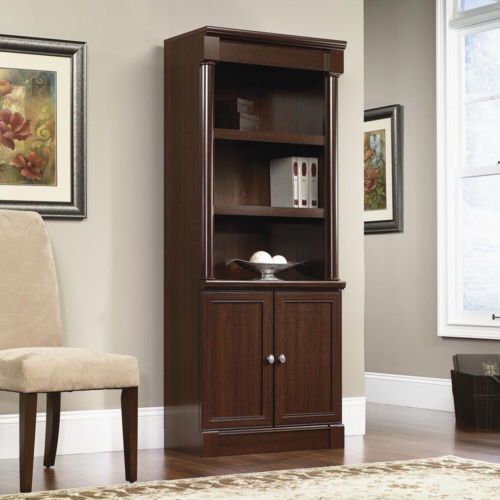 Sauder Palladia Library with Doors in Select Cherry, , large