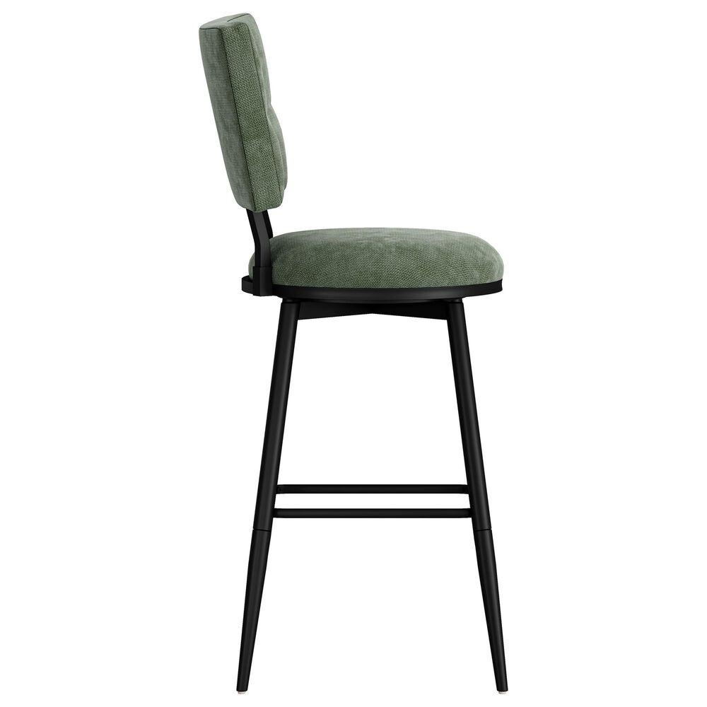 Richlands Furniture Beau Adjustable Swivel Stool with Green Upholstery in Black, , large