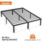 Hearth and Haven Queen Heavy Duty Metal Bed Frame in Black, , large