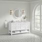 James Martin Vanities Breckenridge 60" Single Bathroom Vanity in Bright White with 3 cm Carrara White Marble Top and Rectangular Sink, , large