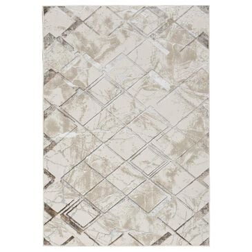 Nourison Glitz 2"3" x 7"6" Ivory and Grey Runner, , large