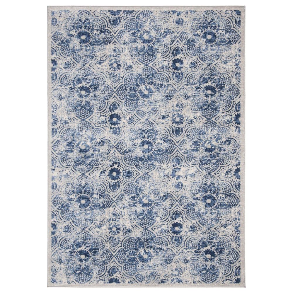 Safavieh Martha Stewart Floral 5"3" x 7"6" Cream and Blue Area Rug, , large