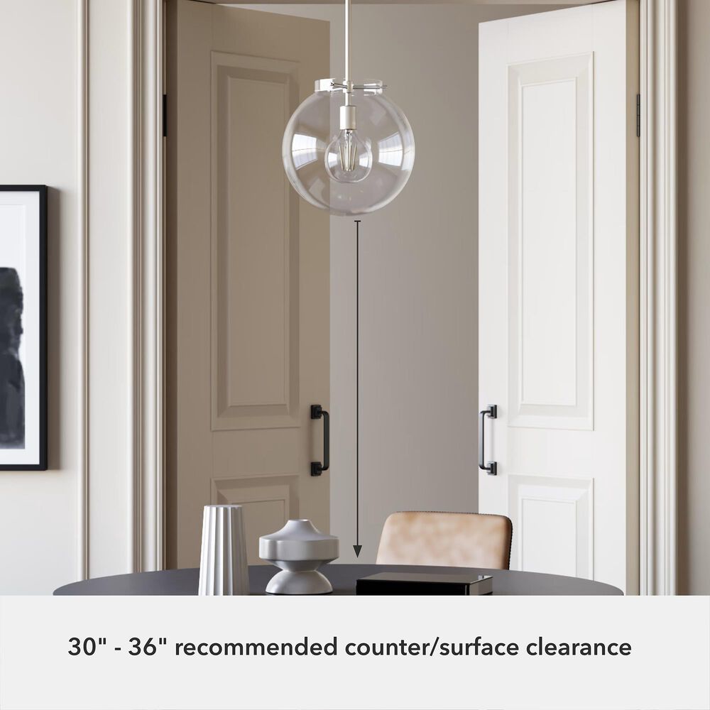 Hunter Sacha 1-Light Pendant in Brushed Nickel, , large