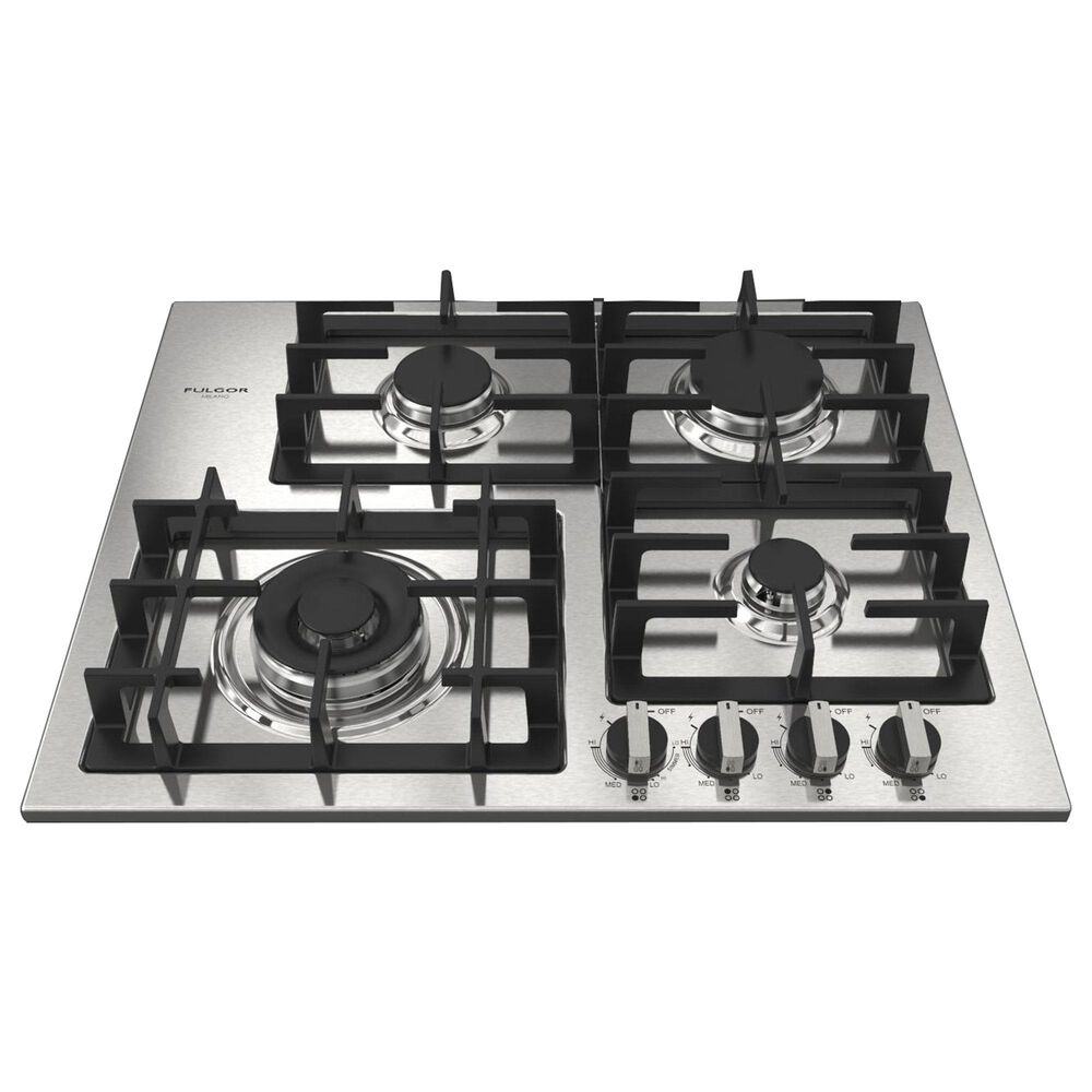 Fulgor Milano 400 Series 24&quot; Gas Cooktop with 4 European Sealed Burners in Stainless Steel, , large