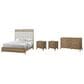 Sterling Timber Elure Queen Upholstered and Strap Panel Bed with Dresser and 2 Nightstands in Latte, , large