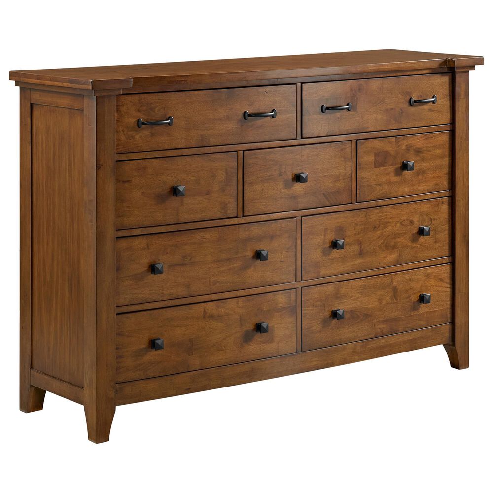 Mayberry Hill Gage Queen Sleigh Storage Bed with Dresser, Chest, and Two Nightstands in Chestnut, , large