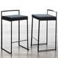 Lumisource Fuji Stackable Counter Stool with Black Velvet Cushion in Black (Set of 2), , large