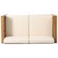 Hearth and Haven 2-Piece Patio Conversation Set with Cream Cushion in Teak, , large