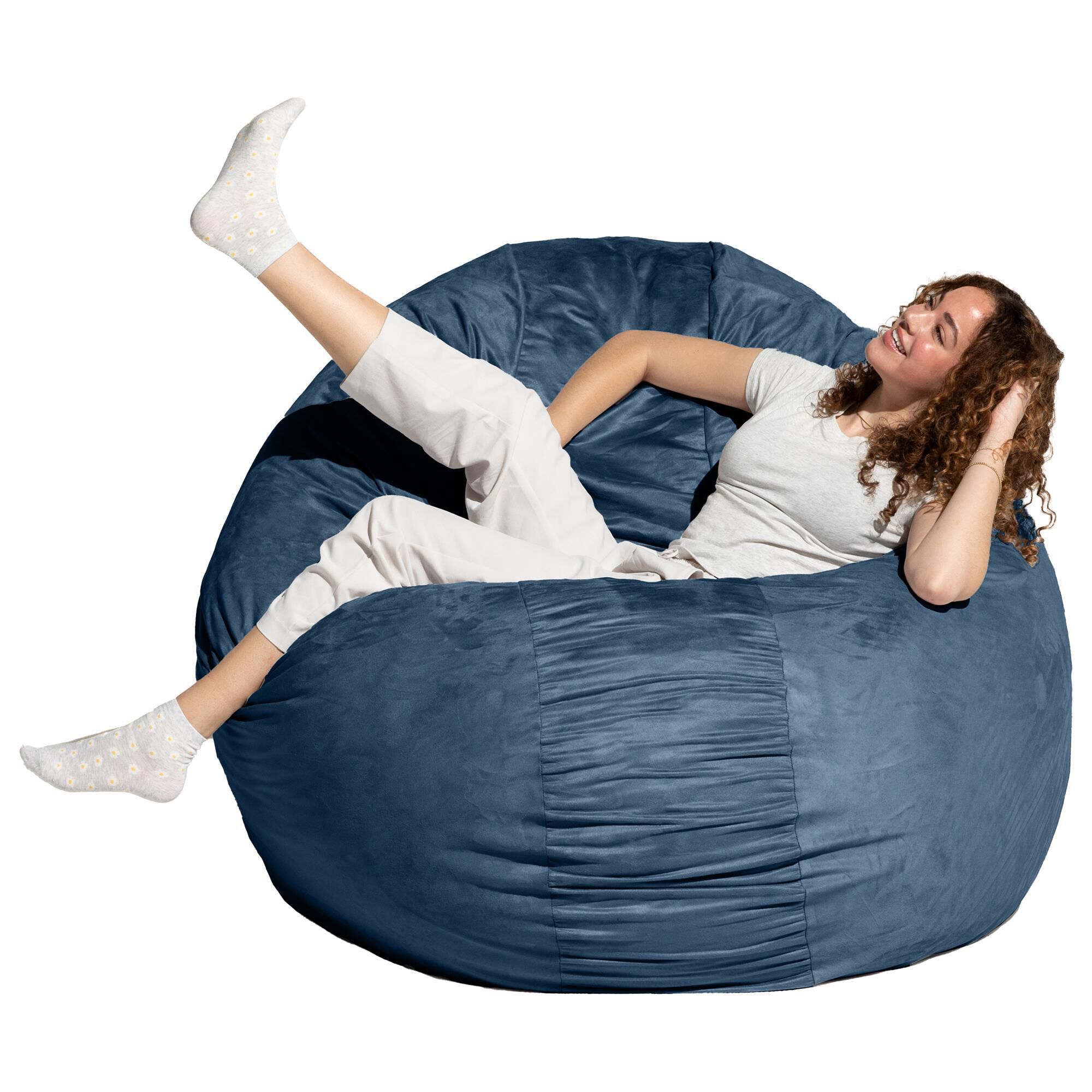 Jaxx 6' Cocoon Large Bean Bag Chair in Navy