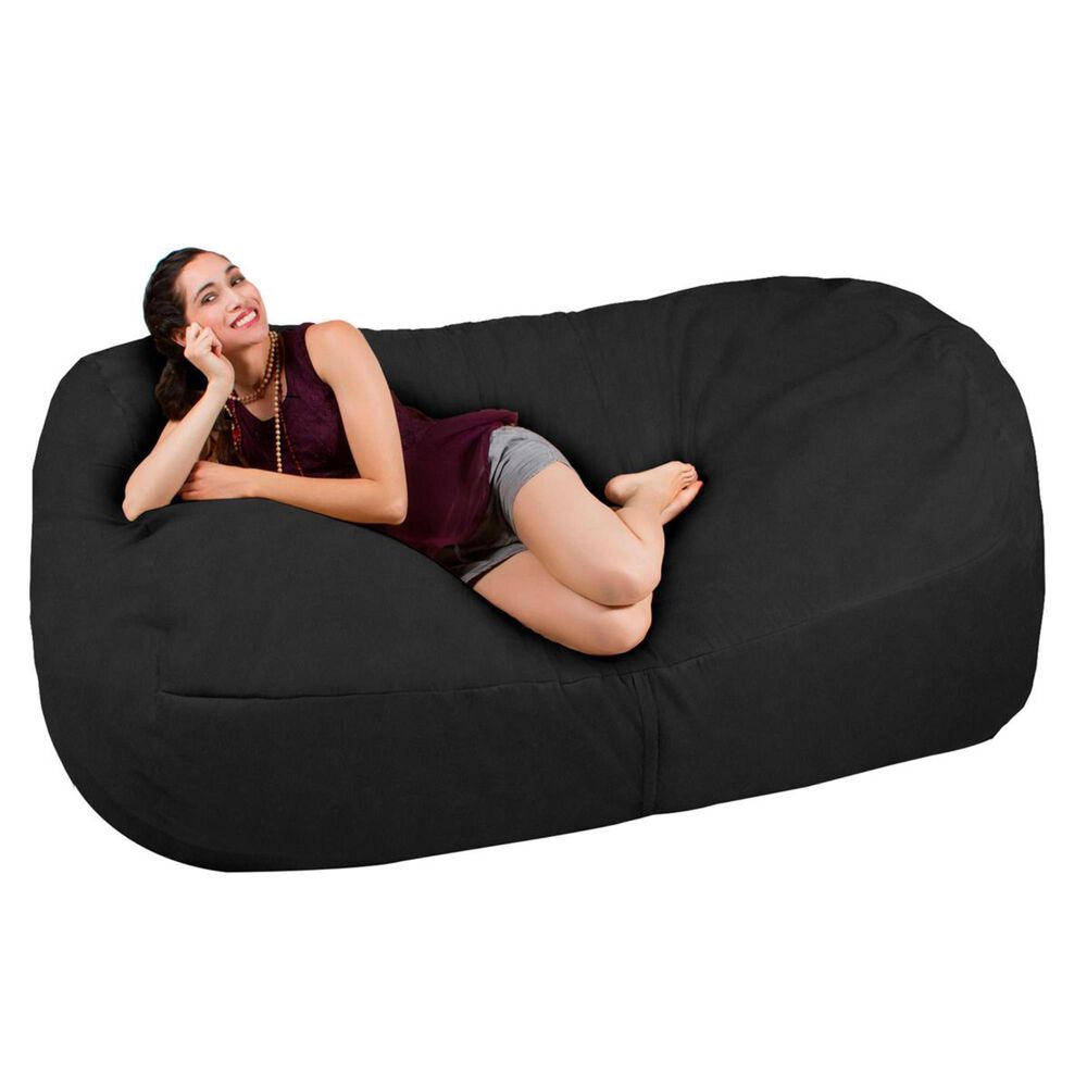 Jaxx 7&#39; Giant Bean Bag Sofa in Black, , large