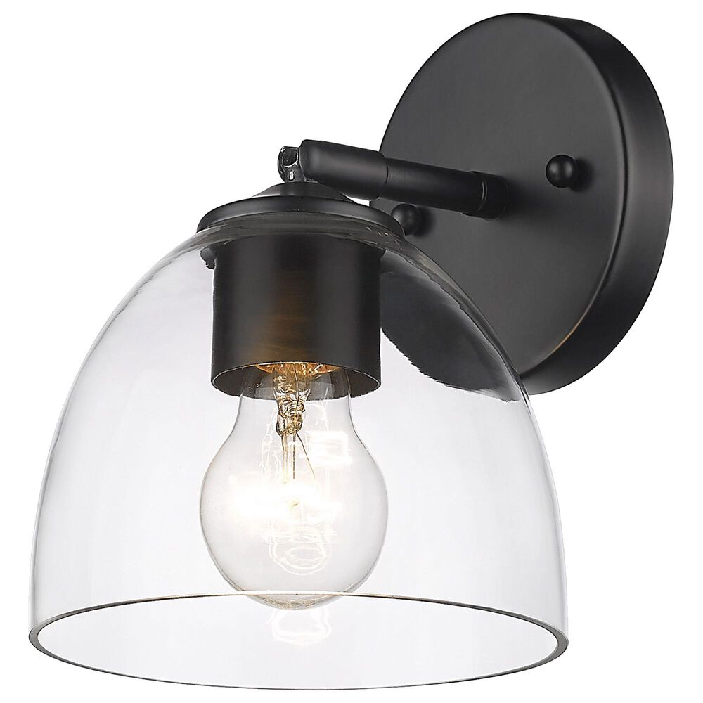 Golden Lighting Roxie 1-Light Wall Sconce in Matte Black, , large