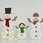 HOMLUX 3-Piece Snowman Set with LED Lights in White, , large