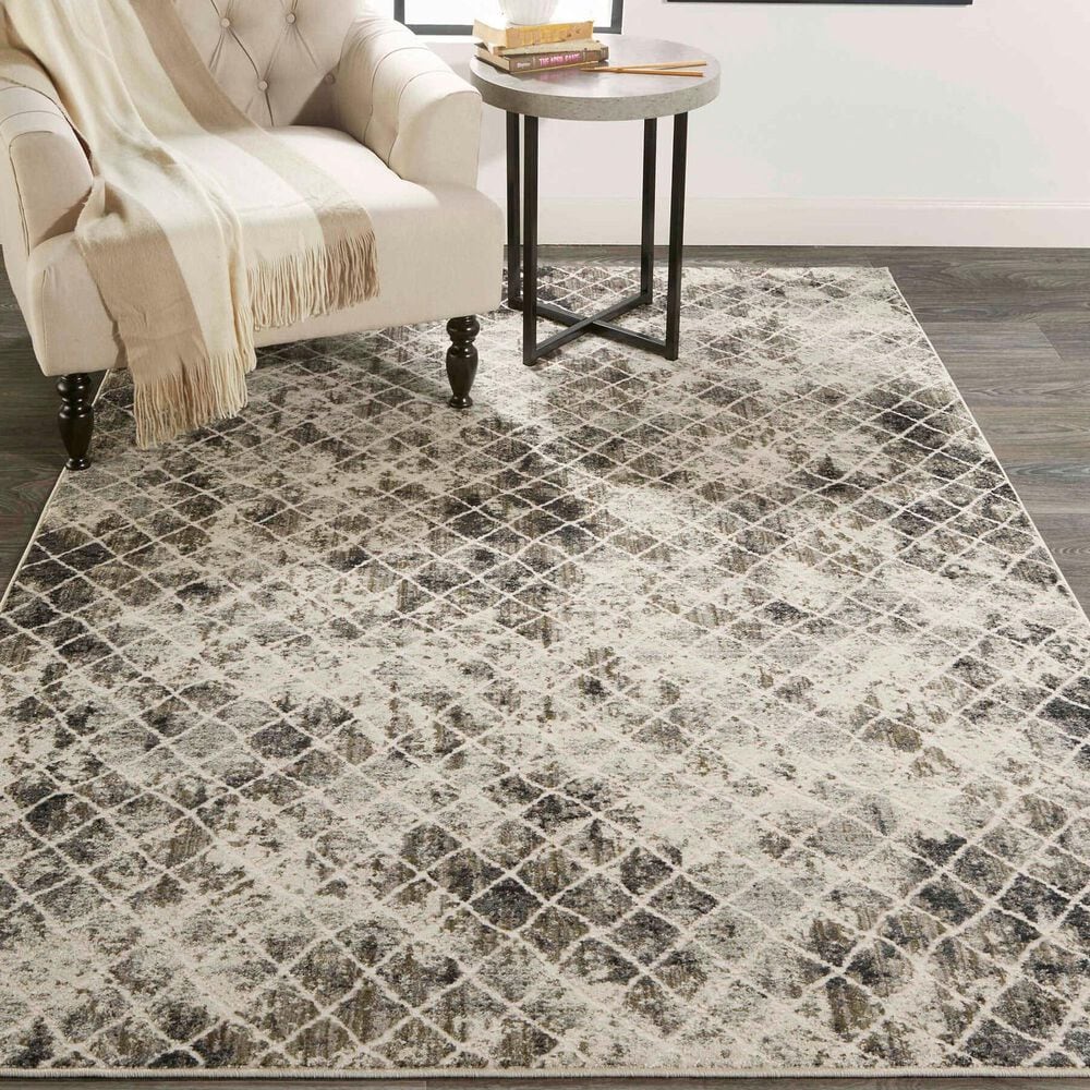 Feizy Kano 4&#39;3&quot; x 6&#39;3&quot; Sand and Ivory Area Rug, , large