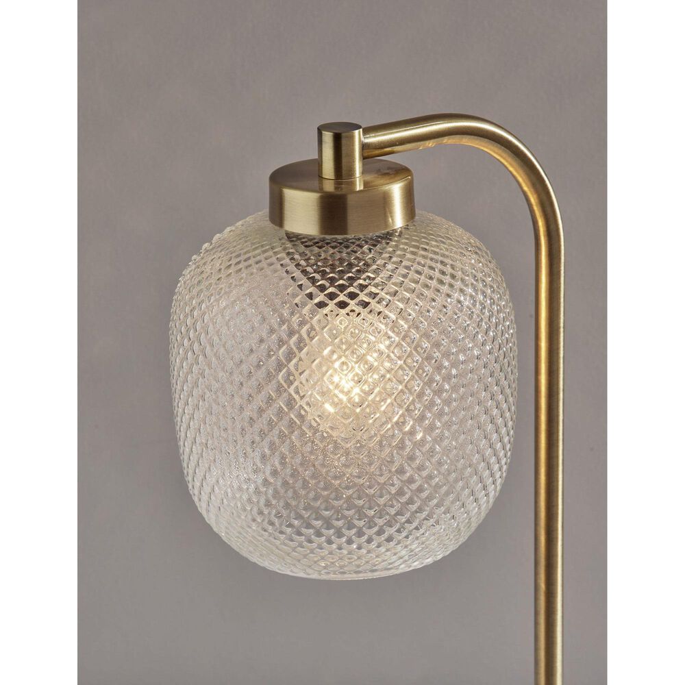 37B Natasha Table Lamp in Antique Brass and White, , large