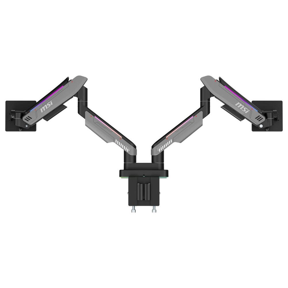 MSI Dual Monitor Mounting Arms in Matte Black and Painted Gray, , large