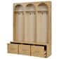 GigaCloud Wooden Hall Tree with Arched Design and Drawers in Natural and Oak, , large