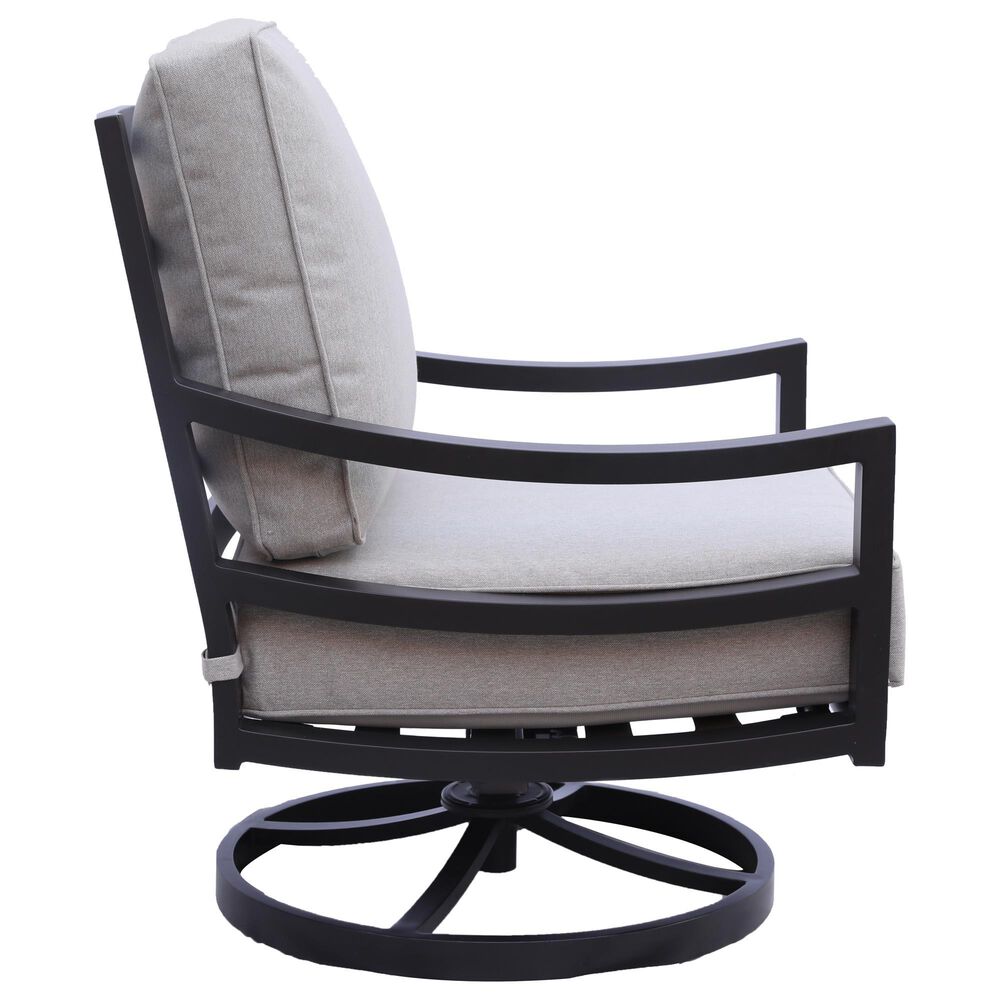 GatherCraft Hudson Patio Club Swivel Chair with Cushion in Mystic Sahara, , large