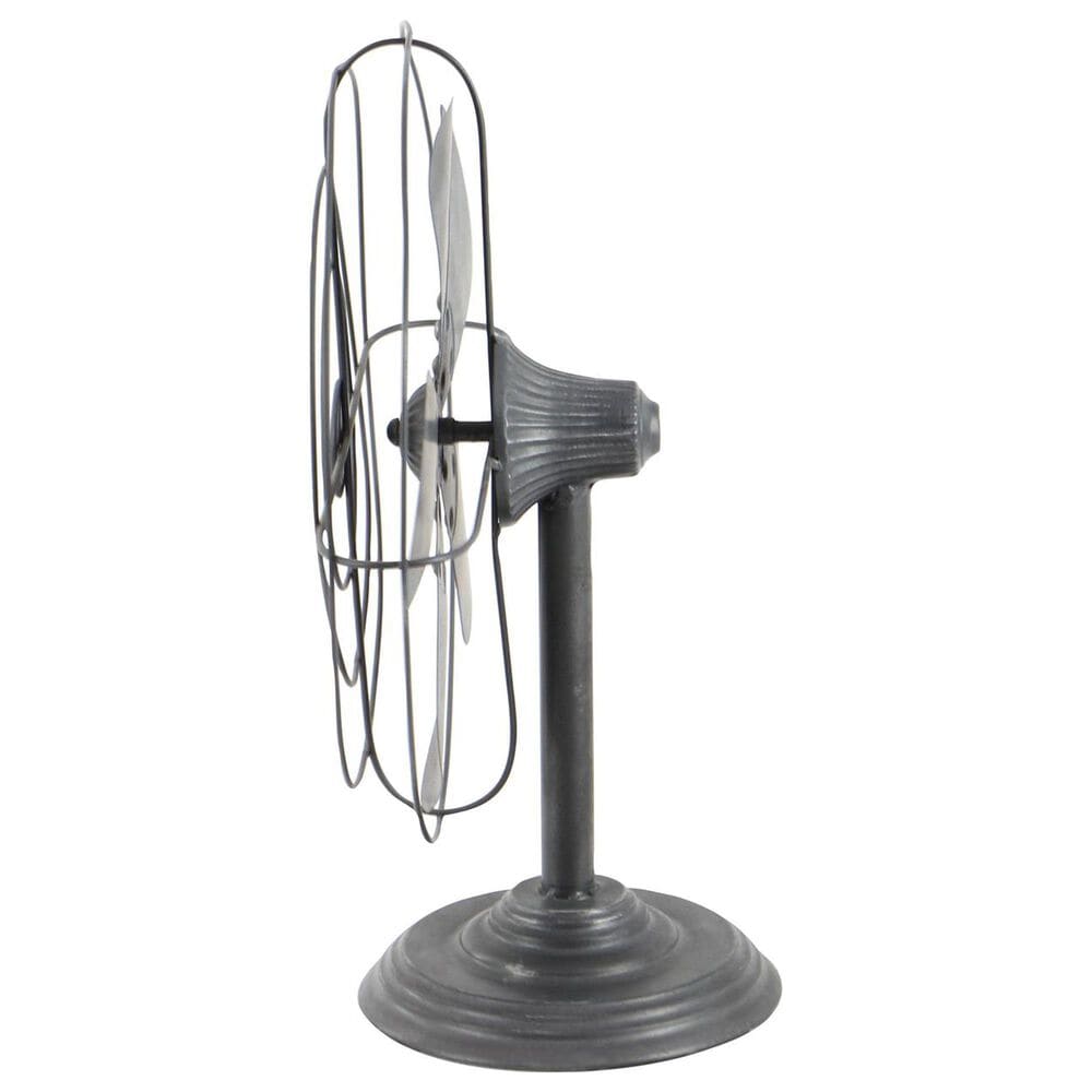 Maple and Jade Metal Fan Decorative Sculpture in Weathered Black, , large
