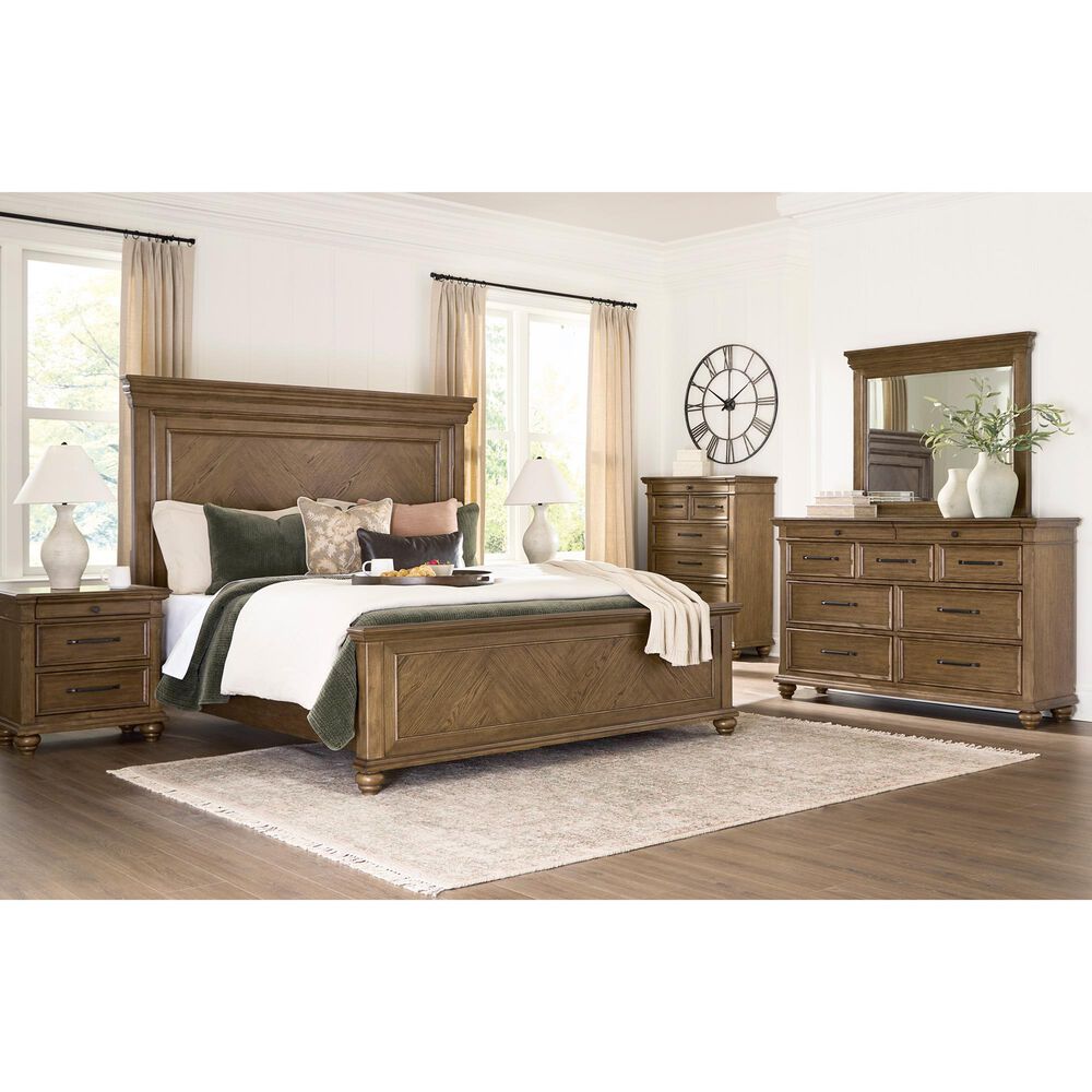 Ashley Karallin California King Panel Bed  in Medium Brown, , large