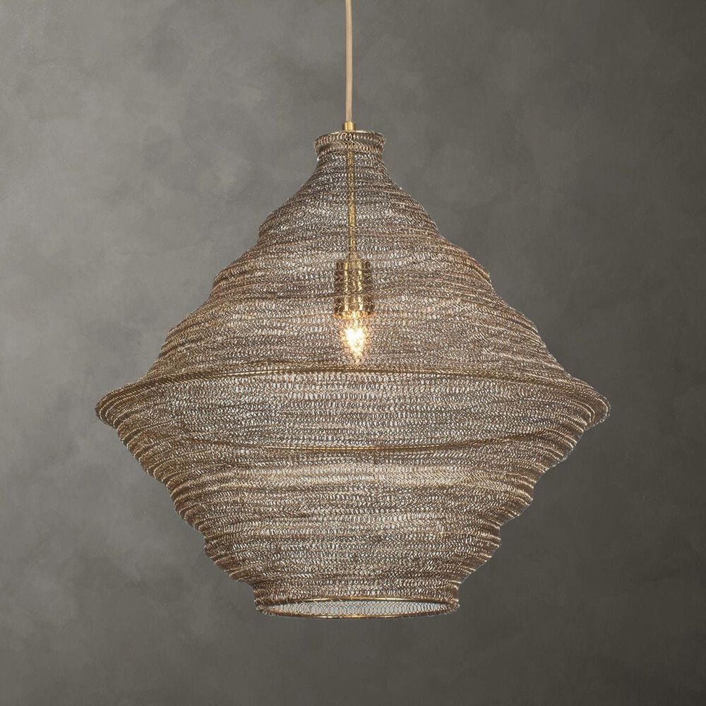 Uttermost Sigh 1-Light Pendant in Antique Brass, , large