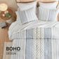 Hampton Park Imani 3-Piece Full/Queen Comforter Set with Chenille in White and Navy, , large