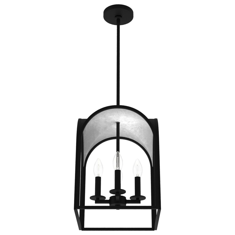 Hunter Dukestown 12&quot; 4-Light Lantern Pendant in Natural Iron and Gold Leaf, , large