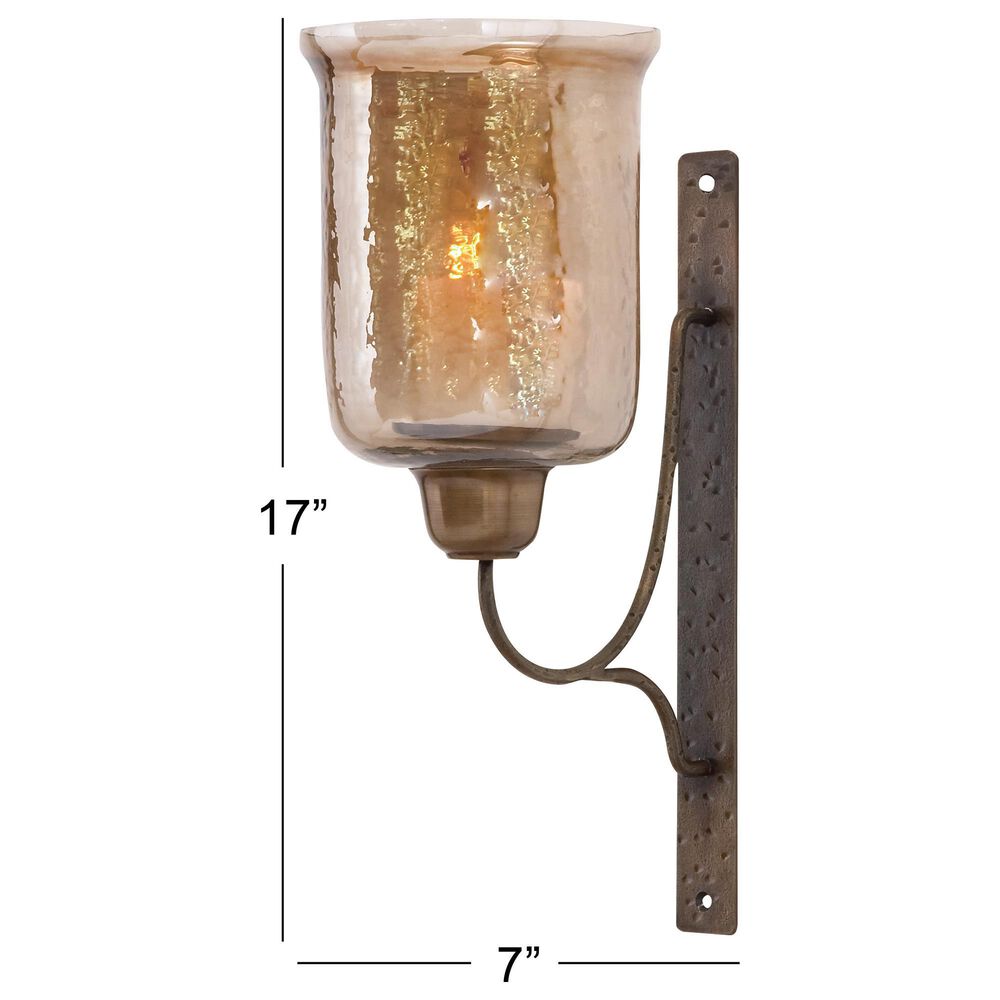 Maple and Jade Handmade Pillar Indoor/Outdoor Wall Sconce in Matte Bronze, , large