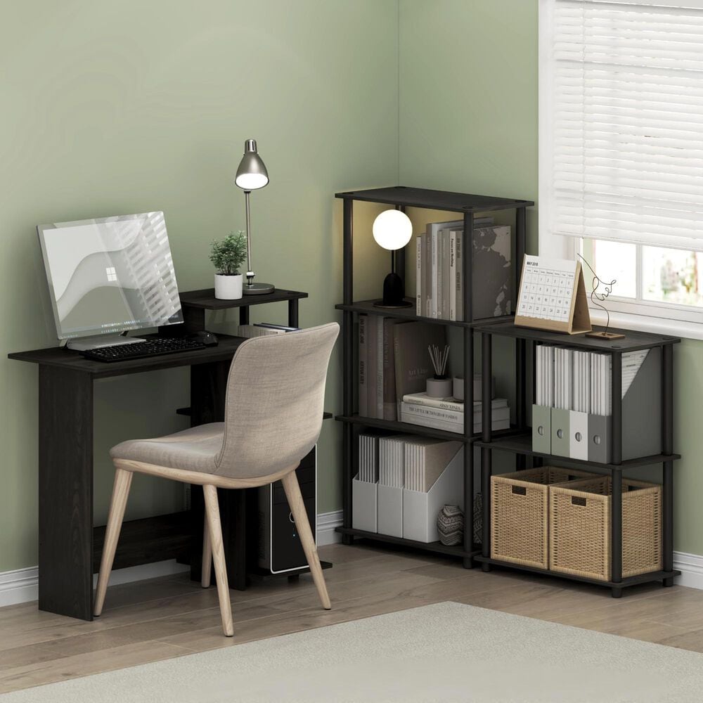 HOMLUX Turn-N-Tube 4-Tier Multipurpose Shelf Display Rack in Espresso and Black, , large