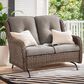 Sunwell Garden Outdoor Glider Loveseat with Brown Rattan in Gray, , large