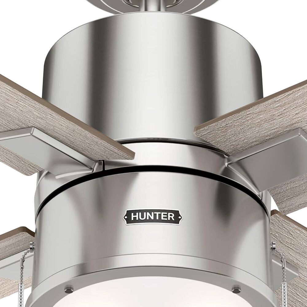 Hunter Beck 52&quot; Ceiling Fan with LED Lights in Brushed Nickel, , large