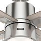 Hunter Beck 52" Ceiling Fan with LED Lights in Brushed Nickel, , large