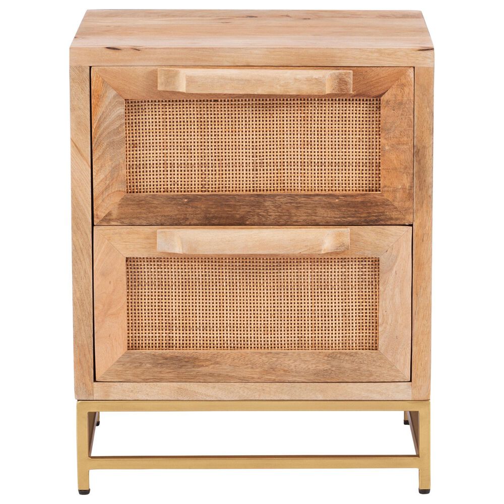 Linon Home Decor Janie 2-Drawer Cabinet in Natural and Gold, , large