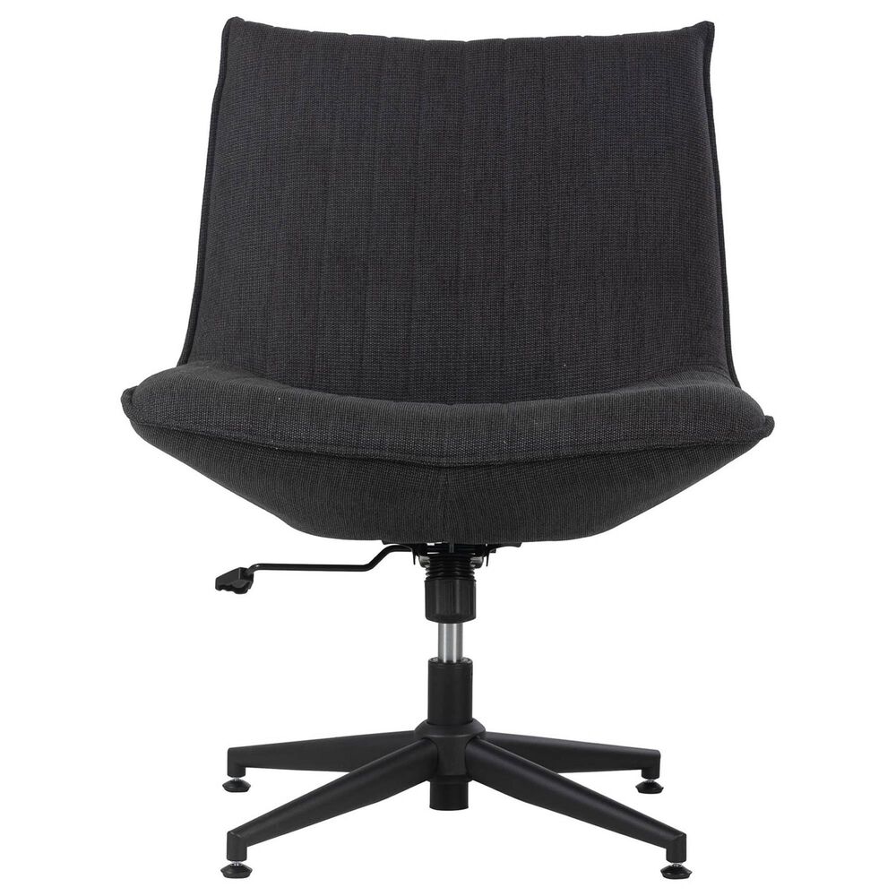 Impressions Vanity Lisa Vanity Chair with Dark Grey Cushion in Black, , large