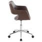 LumiSource Margarite Swivel Task Chair with Espresso Faux Leather Cushion in Chrome, , large