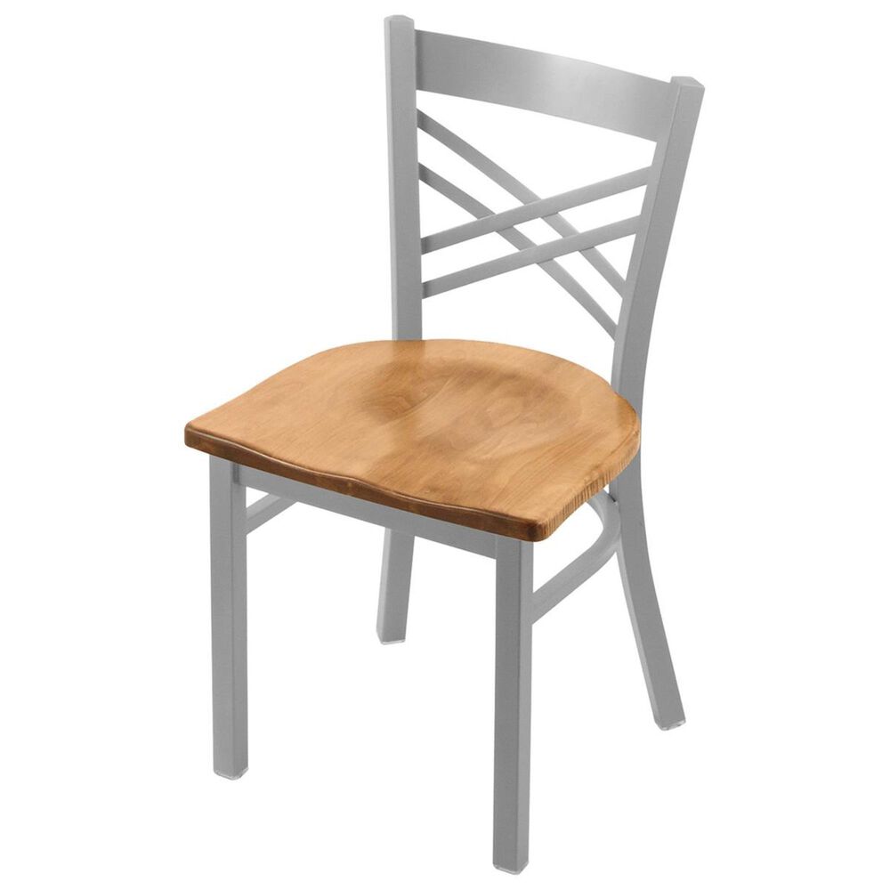 Holland Bar Stool 620 Catalina 18" Chair with Anodized Nickel and Medium Maple Seat, , large