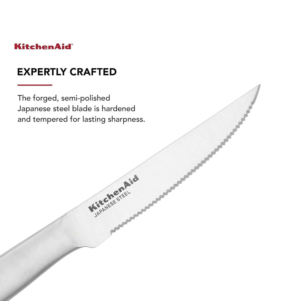 KitchenAid Gourmet 4-Piece Steak Knife Set in Stainless Steel, , large