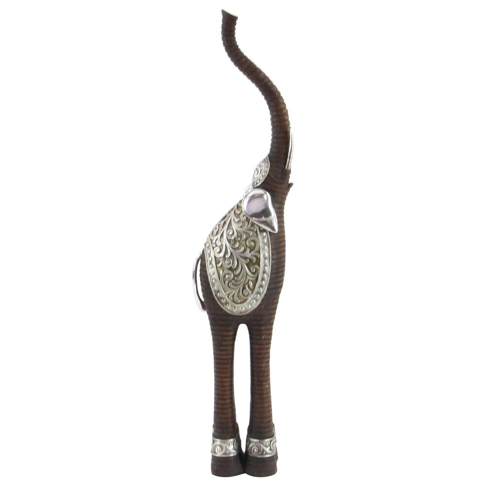 Maple and Jade Eclectic Elephant Sculpture in Brown and Silver, , large