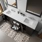 Lexora Home Dukes 80" Double Bathroom Vanity in Espresso with 2 cm White Carrara Marble Top and Rectangular Sinks, , large