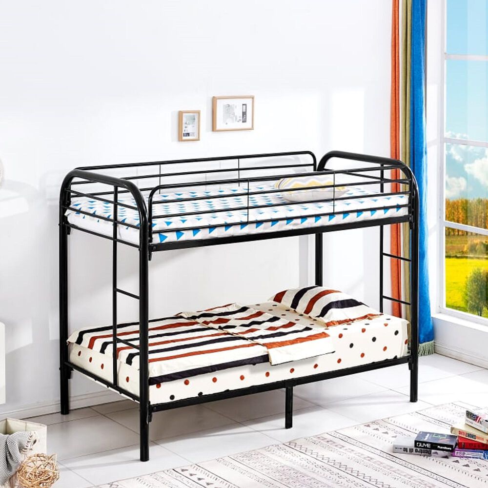 Titanic Furniture Twin/Twin Black Metal Bunkbed, , large