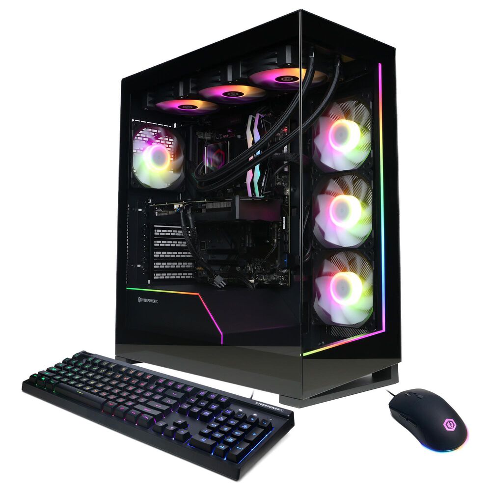 CyberPowerPC Gamer Supreme Gaming Desktop | AMD Ryzen 7 7800X3D - 32GB RAM - AMD Radeon RX 9070 XT Graphics - 1TB SSD in Black, , large
