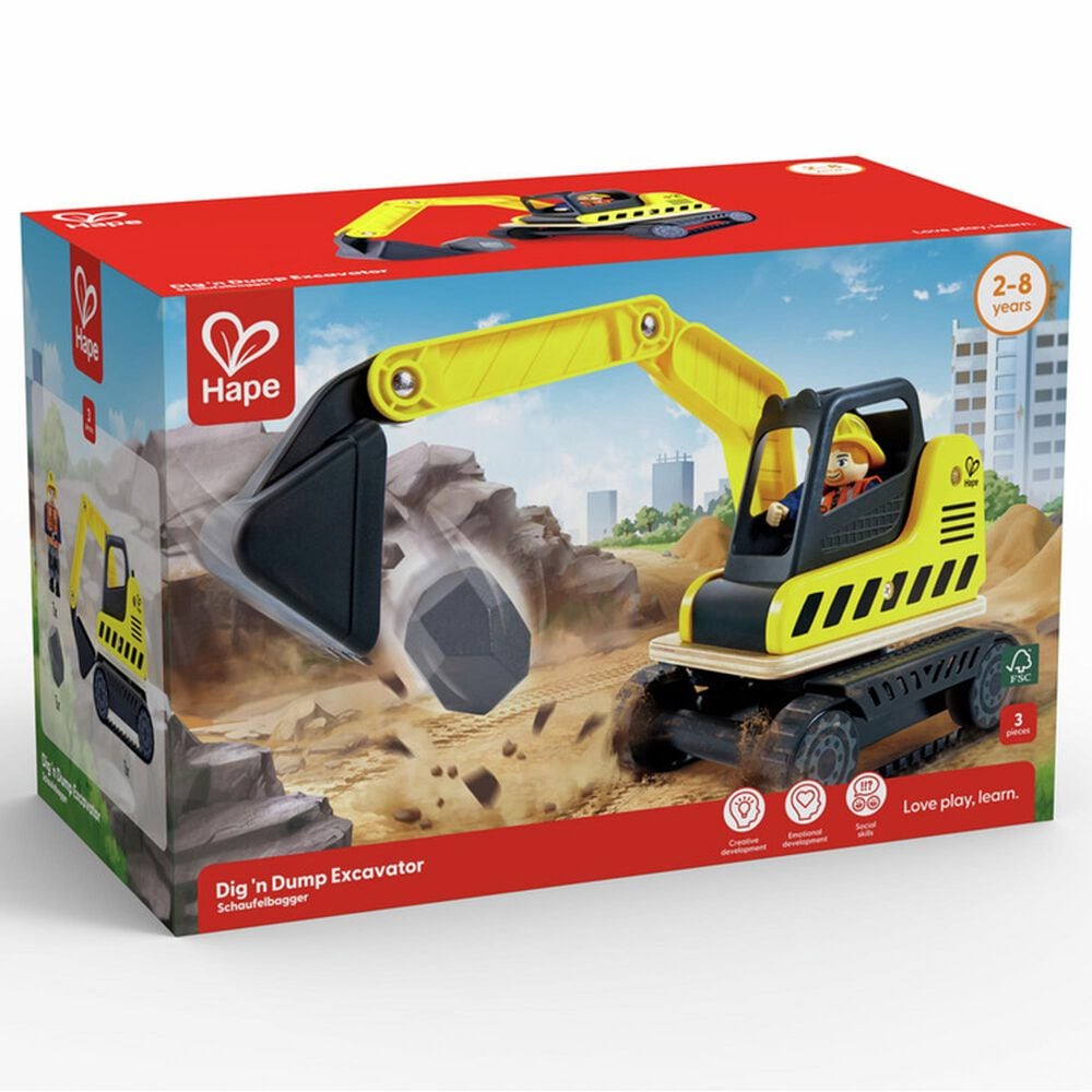 Hape Toys Dig&#39;N Dump Excavator in Multicolor, , large