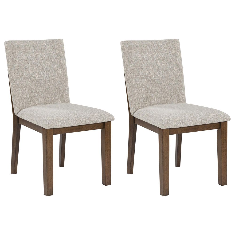 Ashley Kraeburn Dining Chair Set of 2 in Beige and Brown, , large