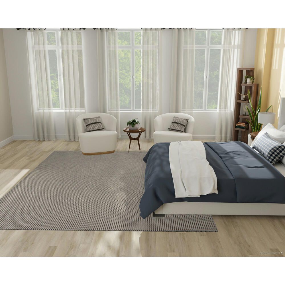 Nourison Courtyard Ivory and Charcoal 8&#39; x 10&#39; Indoor/Outdoor Area Rug, , large