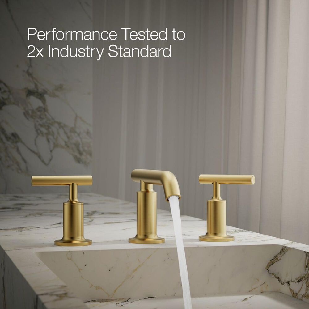 Kohler Purist Widespread Bathroom Sink Faucet in Vibrant Brushed Moderne Brass, , large