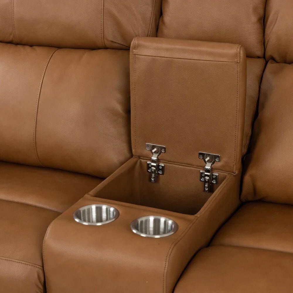 Mayberry Hill Mustang Power Reclining Loveseat in Aline Butternut, , large