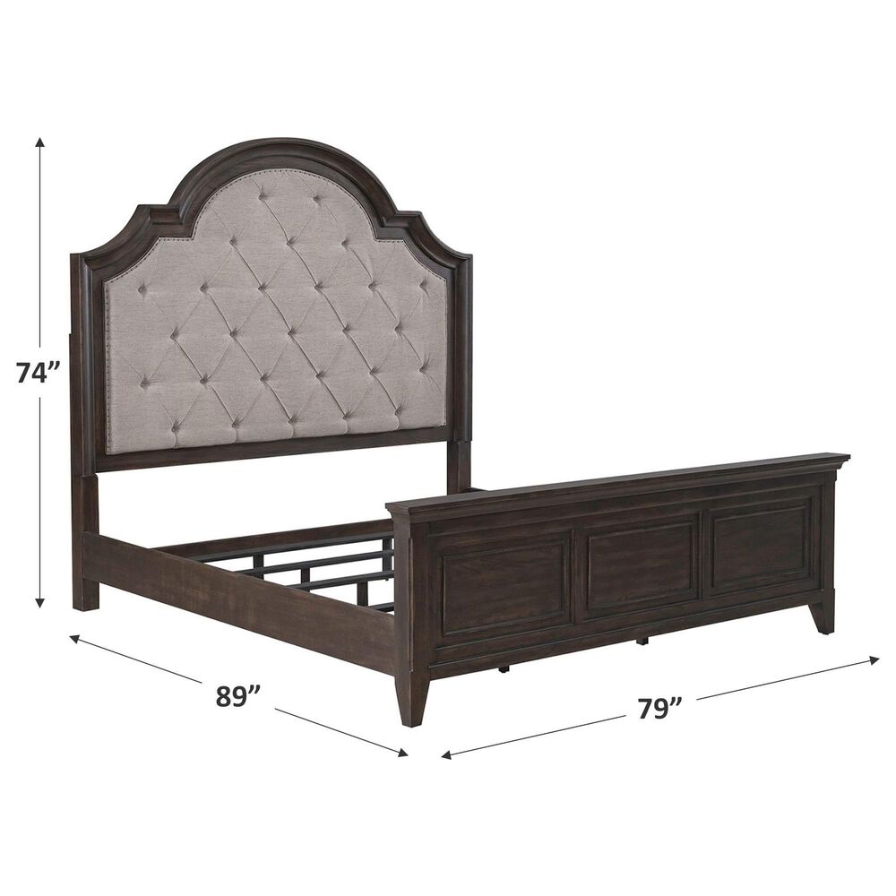 Belle Furnishings Paradise Valley King Upholstered Panel Bed in Saddle Brown, , large
