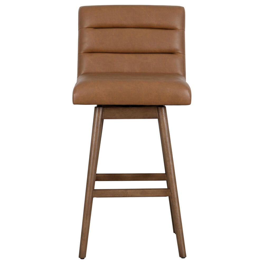 Armen Living Elias 30" Swivel Bar Stool in Chestnut, , large