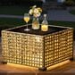 HOMLUX LED-Lit Patio Coffee Table with Built-In Solar Powered LED Lights in Gray, , large