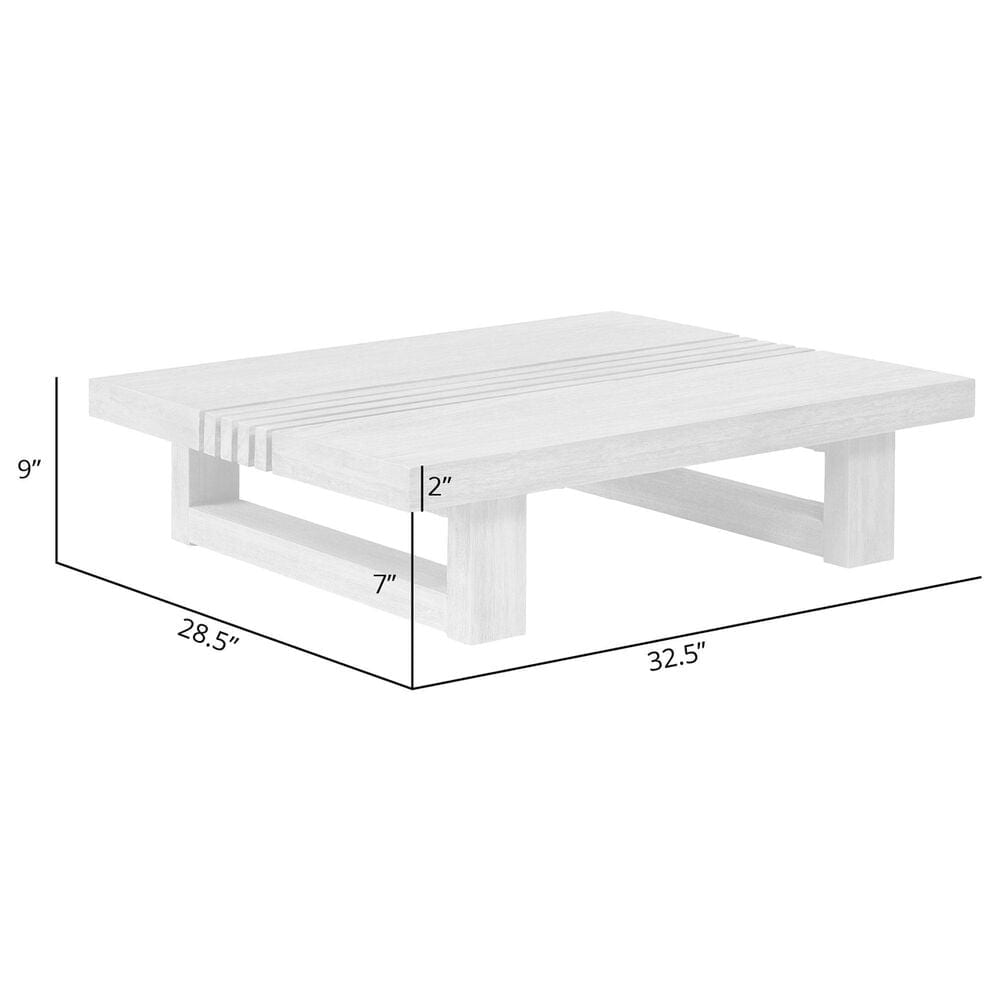 Armen Living Vivid Patio Coffee Table in Brown, , large